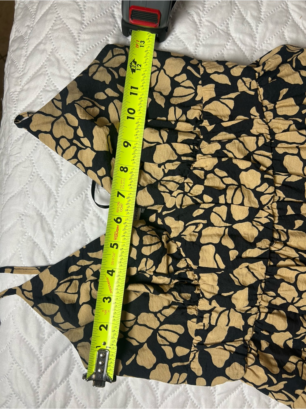 Abercrombie & Fitch Black Maxi Dress with Beige Leaf Print - Picture 7 of 11